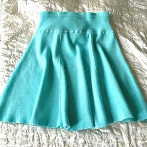 New Vintage Y2K Genesis Womens Sky Blue Turquoise Knit Skirt Low Rise ~ Sz M